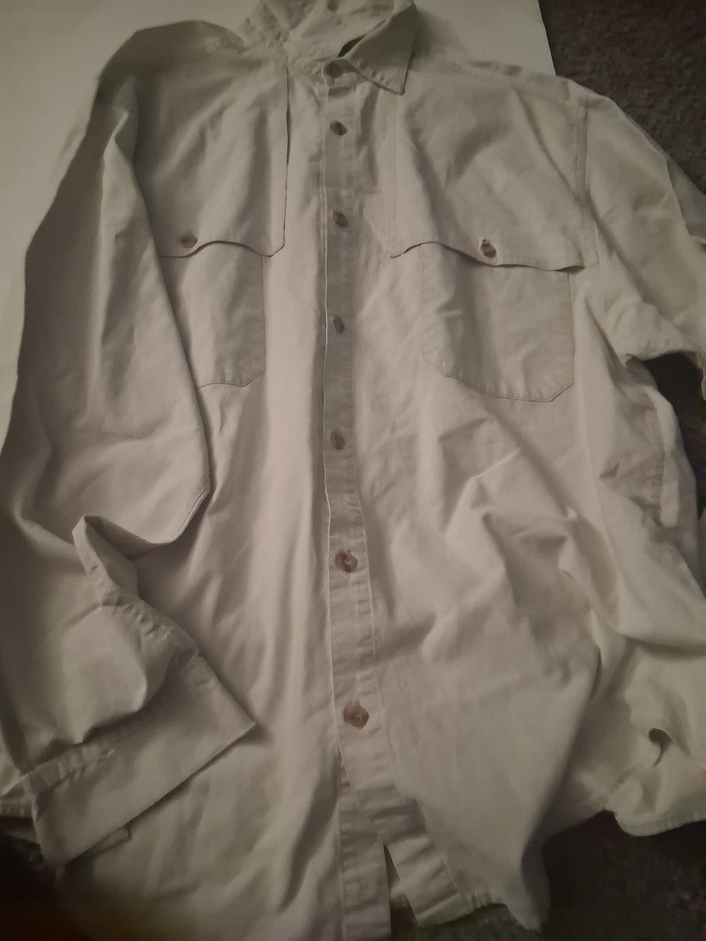 Men's Casual Long-Sleeve Button-Down Shirt in Light Gray